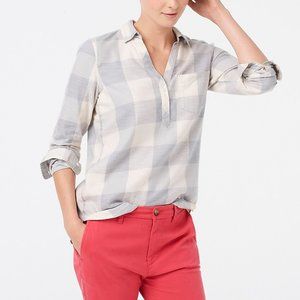 Flannel henley in boyfriend fit